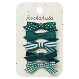 Rockahula Kids 3 Plus School Bow Clip Set - Green