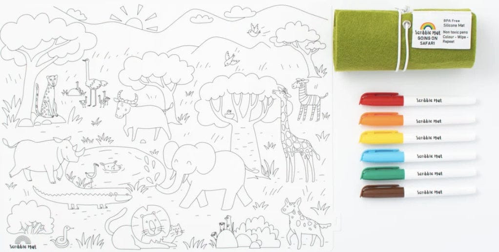 Scribble Mat 3 Plus Reusable Scribble Mat - Going on Safari