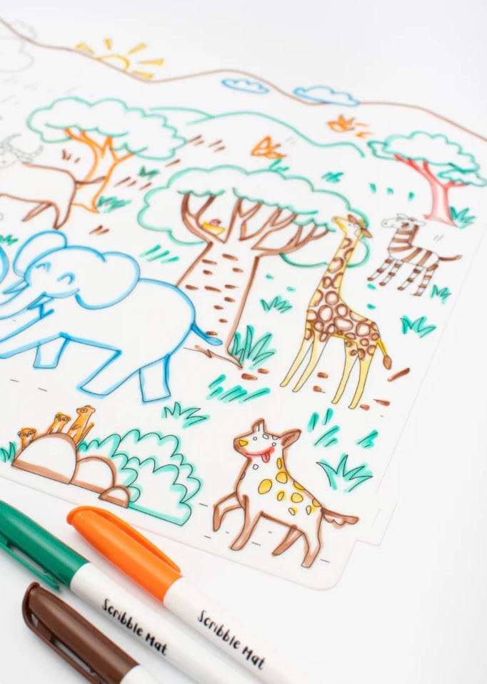 Scribble Mat 3 Plus Reusable Scribble Mat - Going on Safari