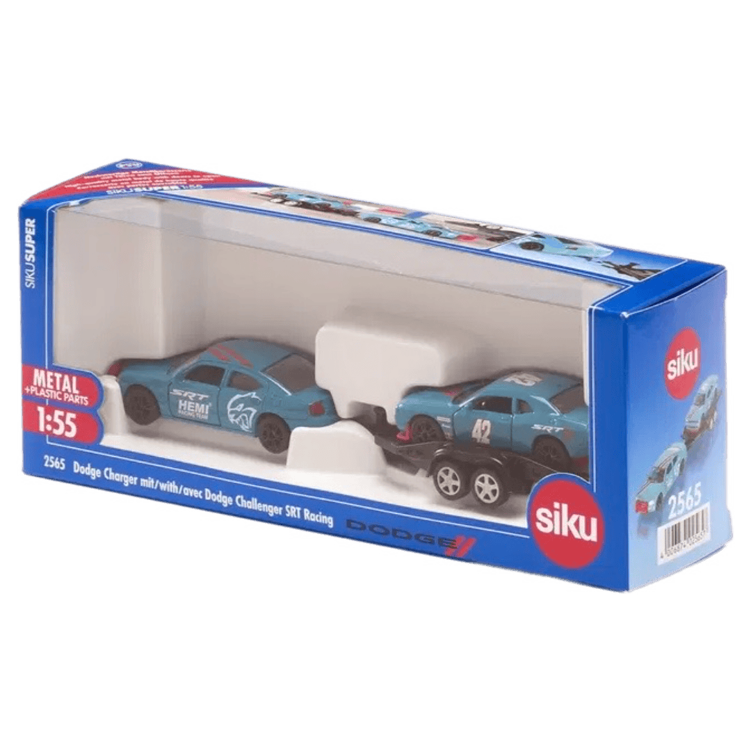 Siku 3 Plus Dodge Charger with Dodge Challenger SRT Racing