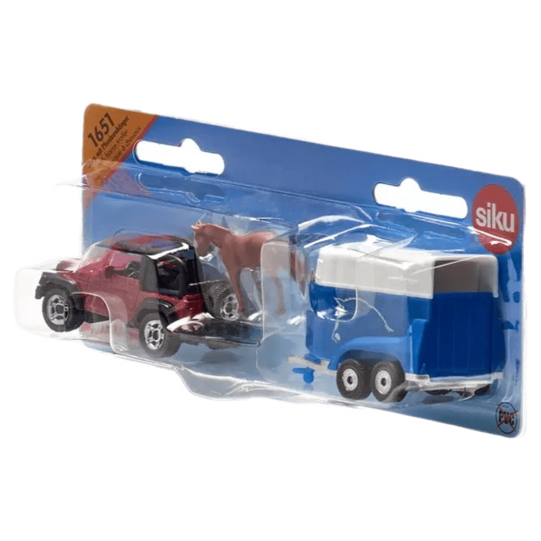 Siku 3 Plus Jeep with Horse Trailer
