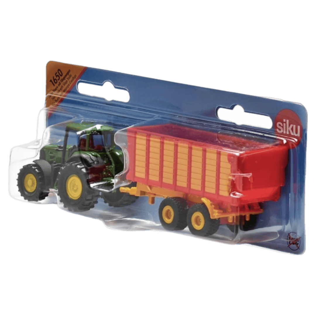 Siku 3 Plus John Deere with Silage Trailer