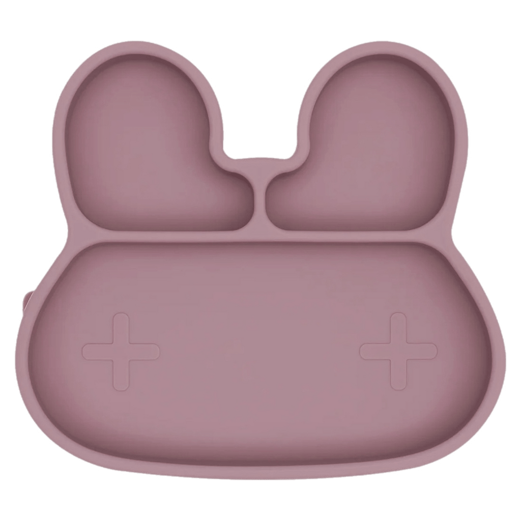 We Might Be Tiny 6 Months Plus Bunny Stickie Plate - Dusty Rose