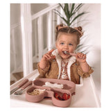 We Might Be Tiny 6 Months Plus Bunny Stickie Plate - Dusty Rose