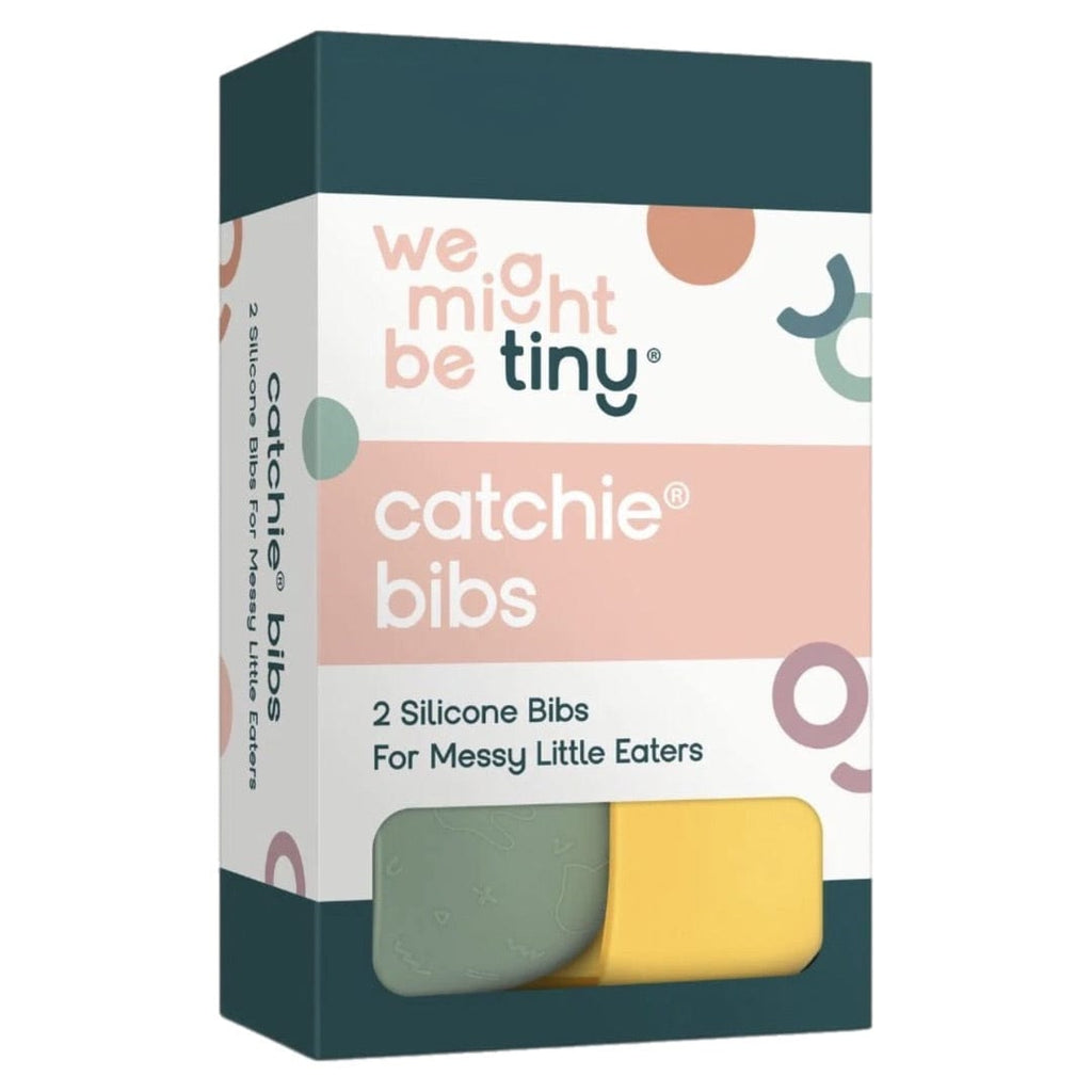 We Might Be Tiny 6 Months Plus Catchie Bib - Sage & Yellow