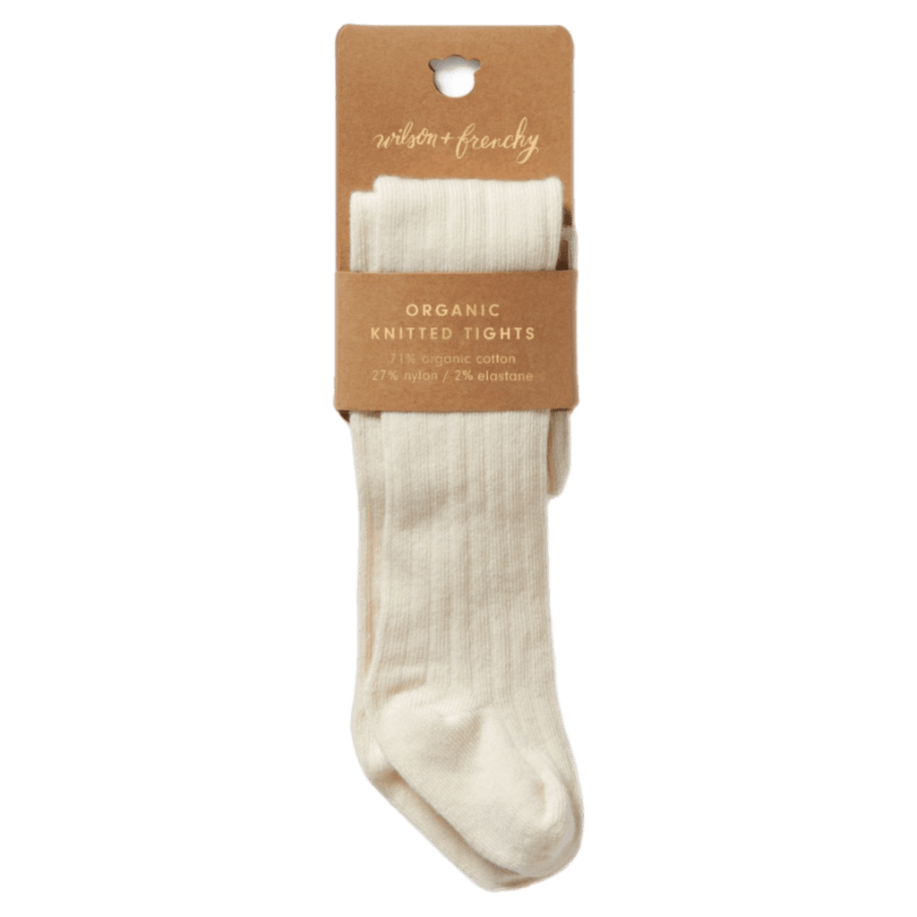 Wilson & Frenchy 0-3 Months to 1-2 Years 0-3M Ribbed Tights - Buttermilk
