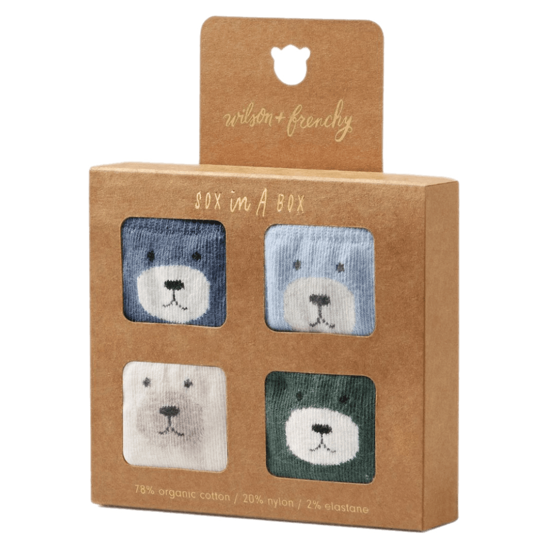 Wilson & Frenchy 0-3 Months to 1-2 Years 4 Pack Baby Socks - Blue Combo