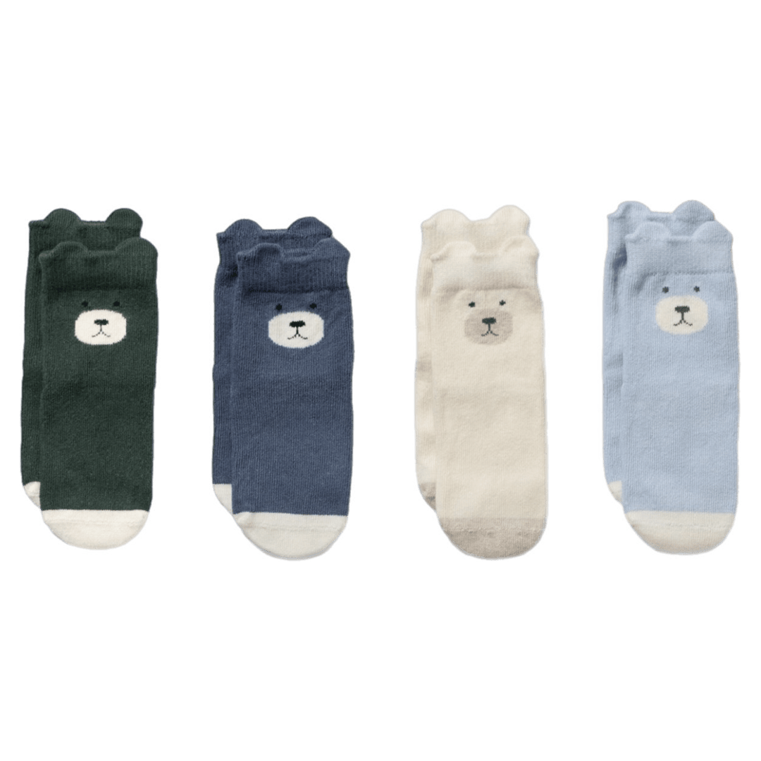 Wilson & Frenchy 0-3 Months to 1-2 Years 4 Pack Baby Socks - Blue Combo
