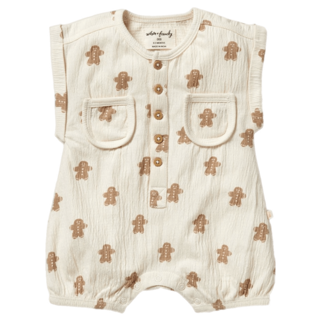 Wilson & Frenchy 0-3 Months to 12-18 Months 0-3M Crinkle Growsuit - Spice & Nice