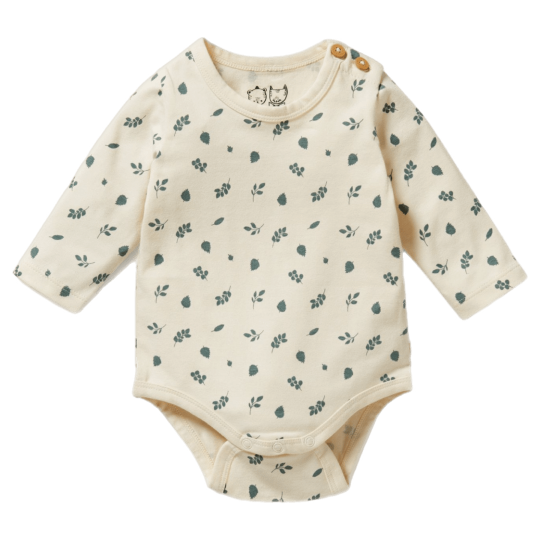 Wilson & Frenchy 0-3 Months to 12-18 Months 0-3M Long Sleeve Bodysuit - Twilight Leaf