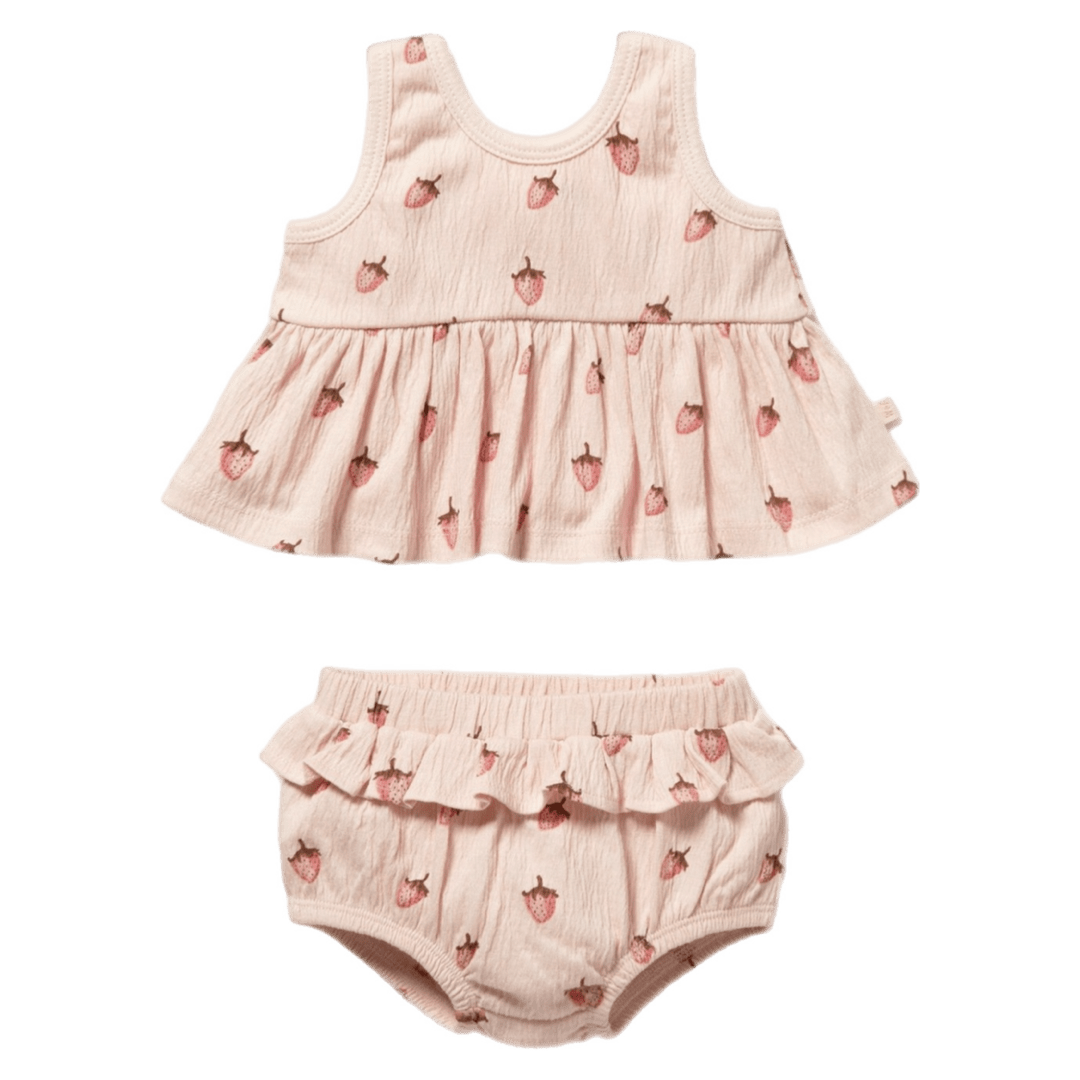 Wilson & Frenchy 0-3 Months to 12-18 Months 0-3M Ruffle Set - Strawberry Kisses