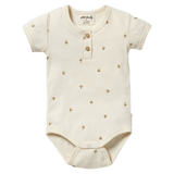 Wilson & Frenchy 0-3 Months to 12-18 Months 0-3M Short Sleeve Henley Bodysuit - Bee Mine