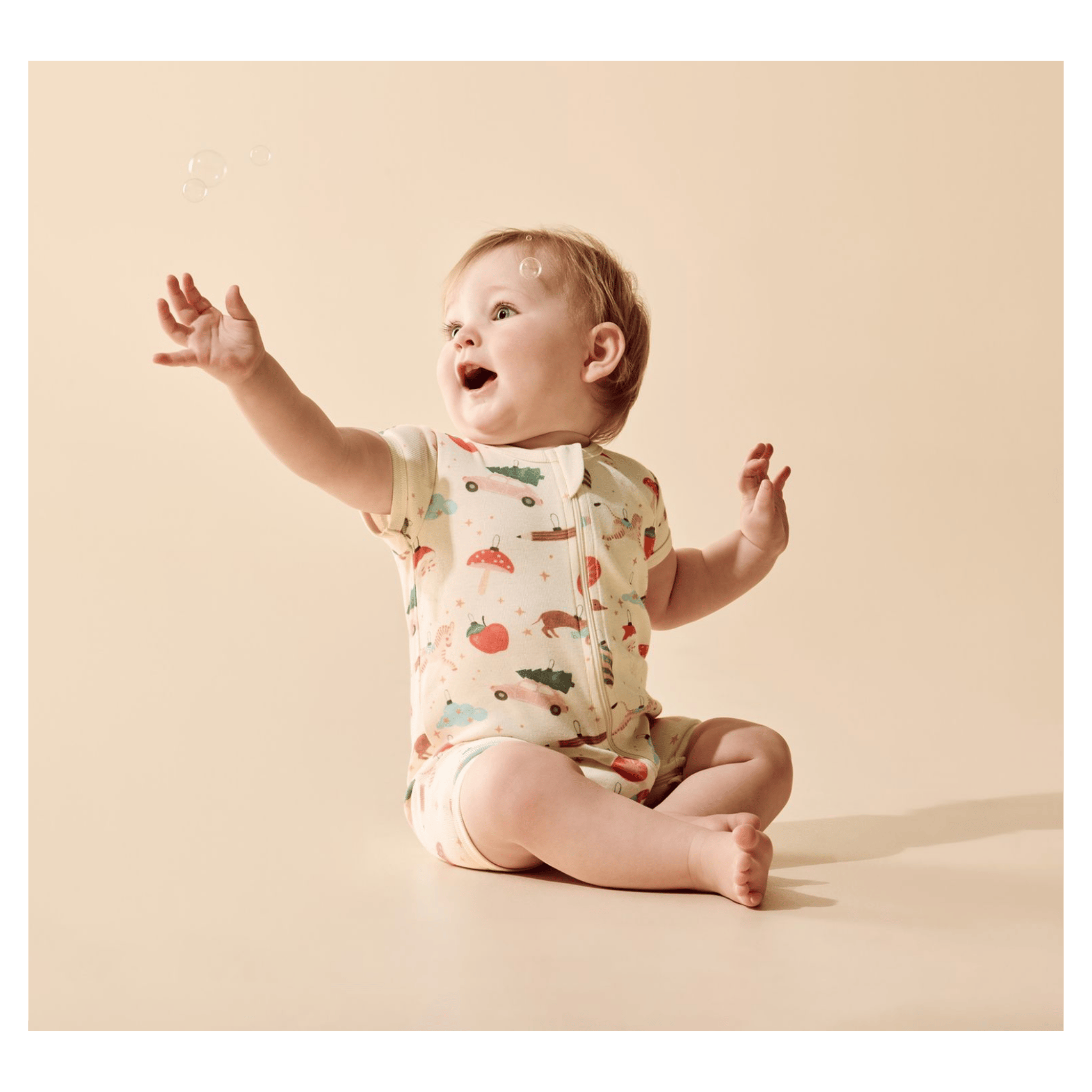 Wilson & Frenchy 0-3 Months to 12-18 Months Boyleg Zipsuit - Deck the Halls