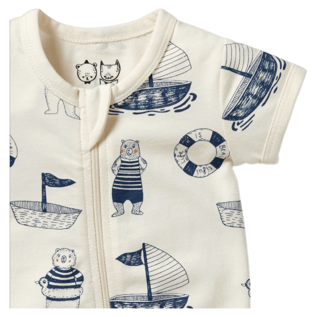 Wilson & Frenchy 0-3 Months to 12-18 Months Boyleg Zipsuit - Nautical Bear