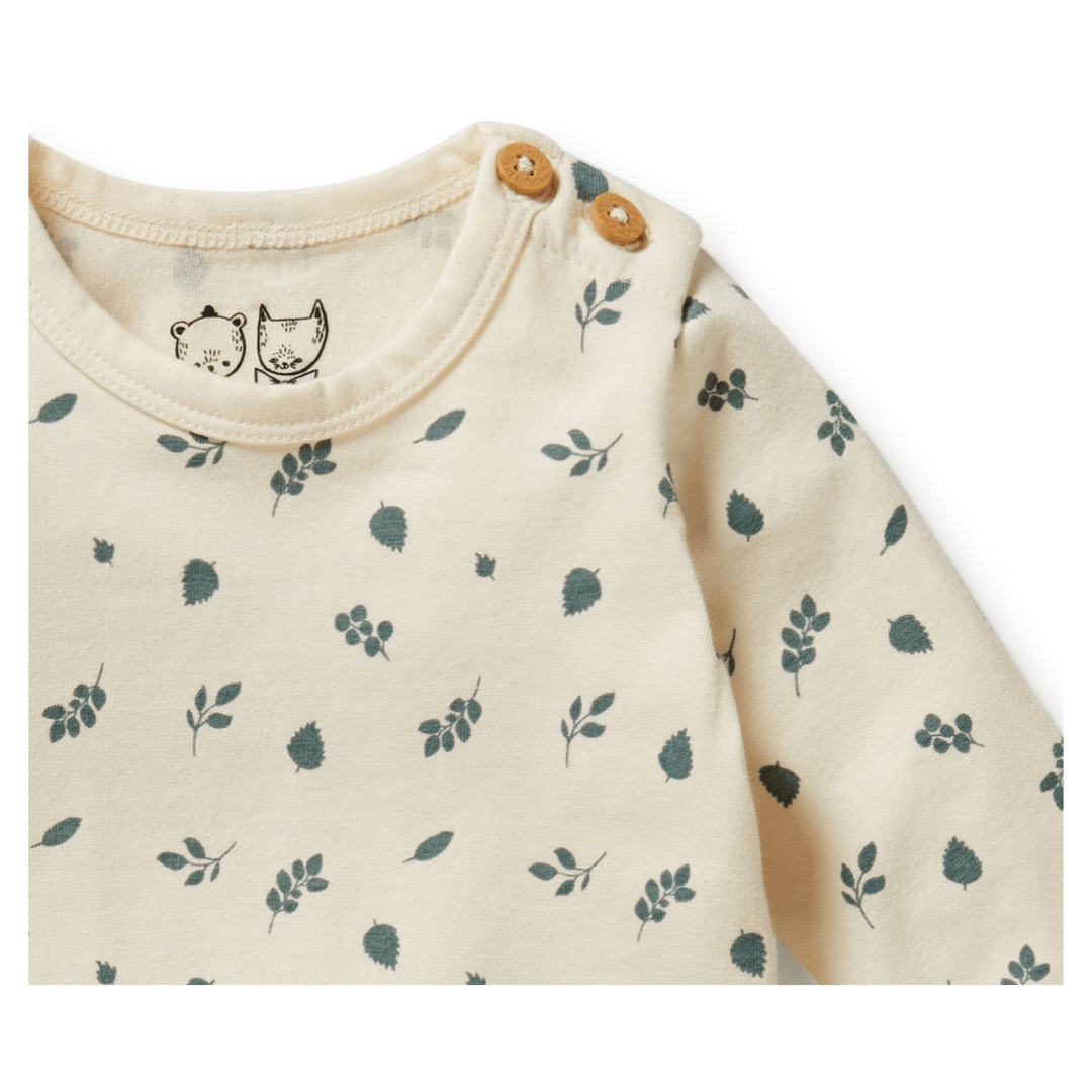 Wilson & Frenchy 0-3 Months to 12-18 Months Long Sleeve Bodysuit - Twilight Leaf