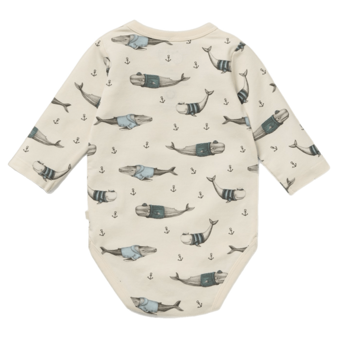 Wilson & Frenchy 0-3 Months to 12-18 Months Long Sleeve Bodysuit - Woolly  Whales