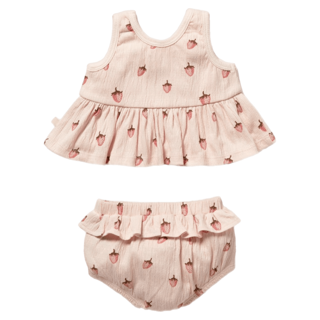 Wilson & Frenchy 0-3 Months to 12-18 Months Ruffle Set - Strawberry Kisses