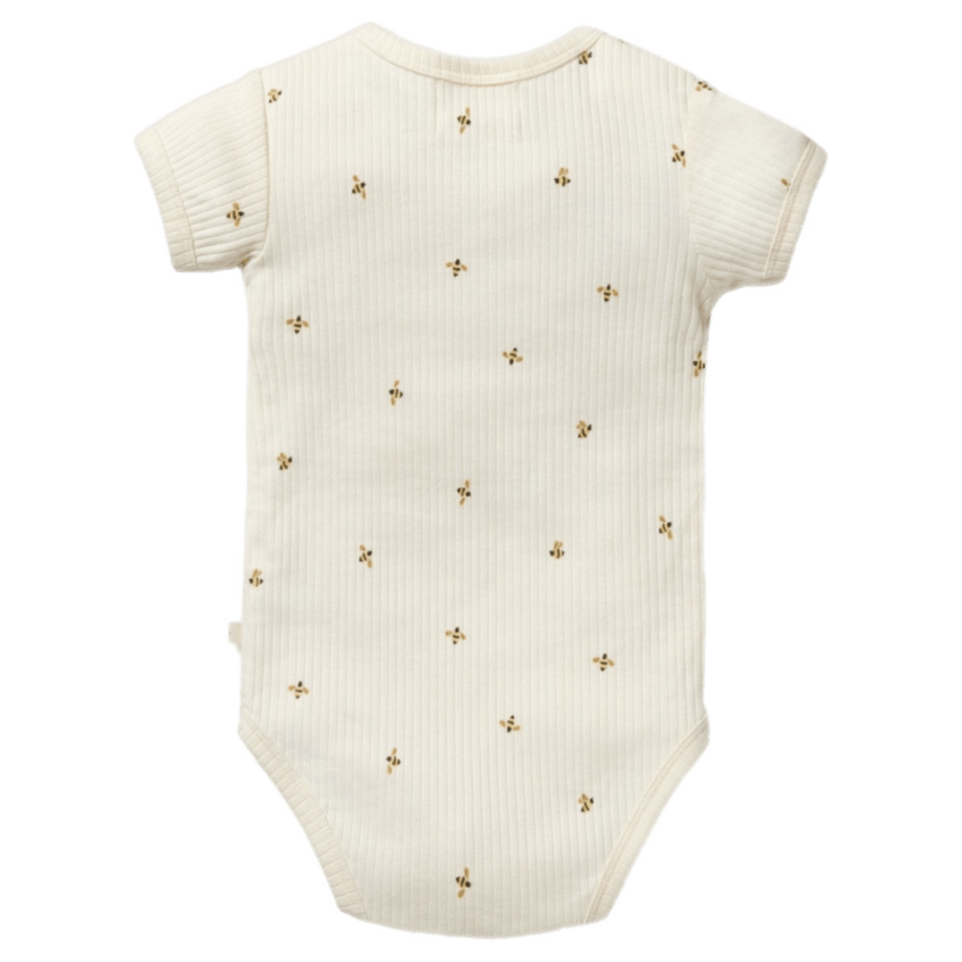 Wilson & Frenchy 0-3 Months to 12-18 Months Short Sleeve Henley Bodysuit - Bee Mine