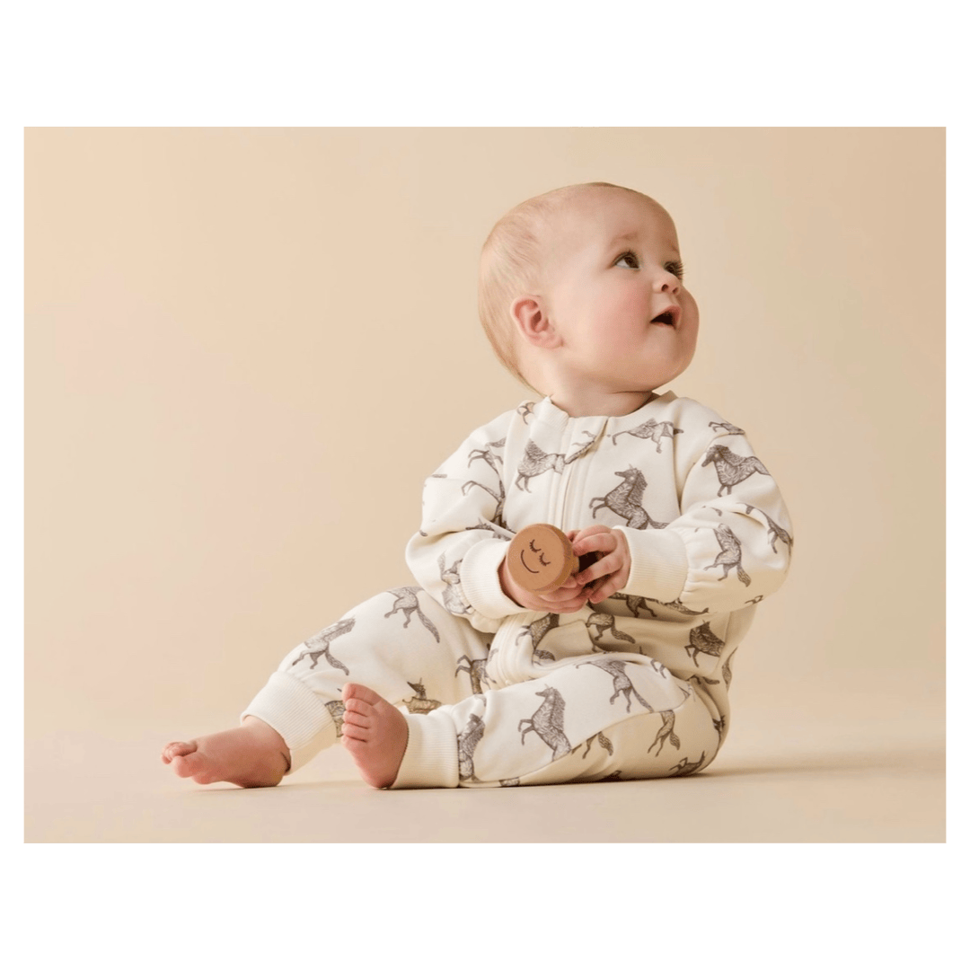 Wilson & Frenchy 0-3 Months to 12-18 Months Terry Growsuit - Little Unicorn