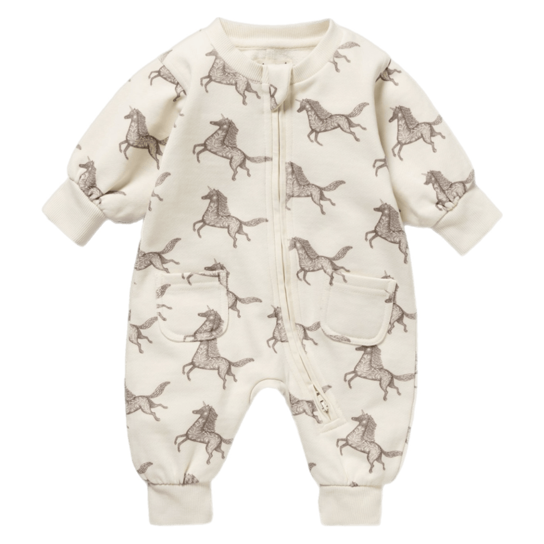 Wilson & Frenchy 0-3 Months to 12-18 Months Terry Growsuit - Little Unicorn