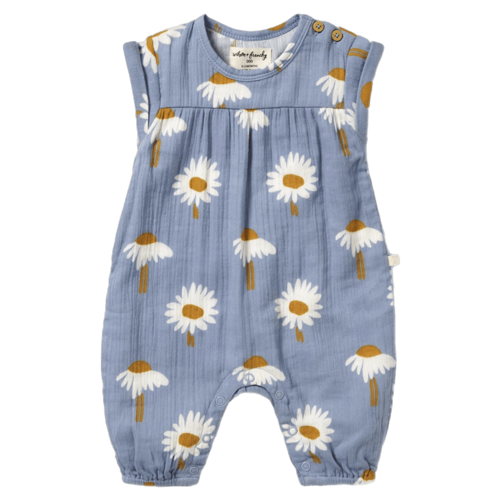 Wilson & Frenchy 0-3 Months to 18-24 Months 0-3M Crinkle Jumpsuit - Daisy Floral