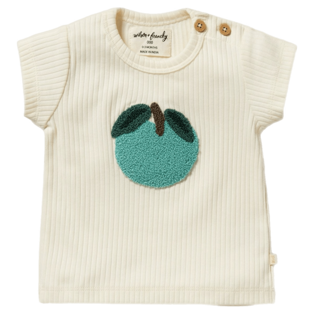 Wilson & Frenchy 0-3 Months to 18-24 Months 0-3M Embroidered Tee - Apple Papple
