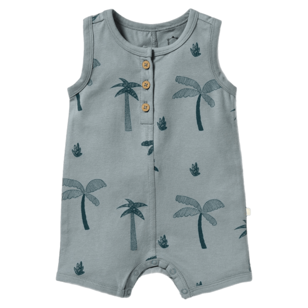 Wilson & Frenchy 0-3 Months to 18-24 Months 0-3M Henley Growsuit - Palm Days