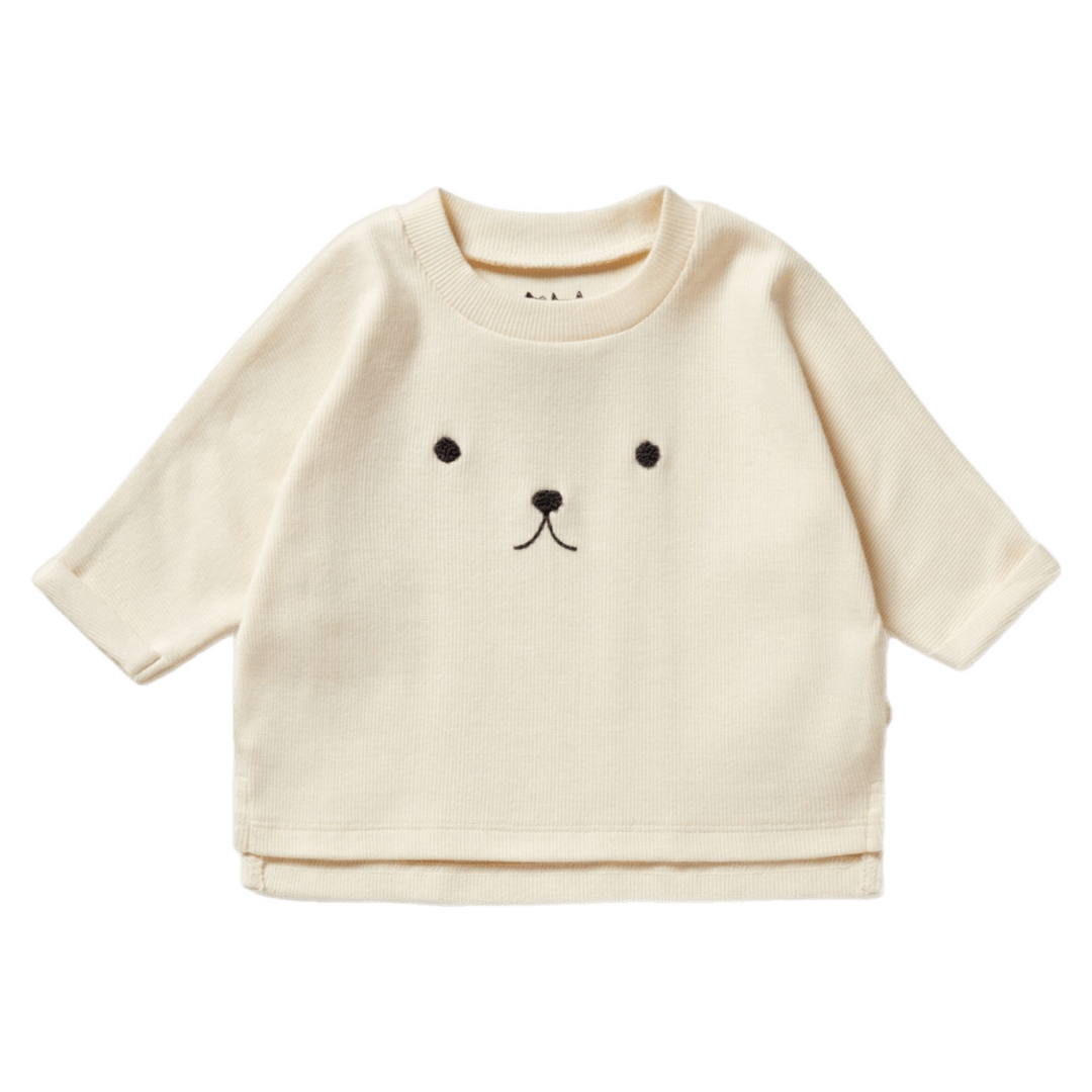Wilson & Frenchy 0-3 Months to 18-24 Months 0-3M Long Sleeve Rib Top - Buttermilk