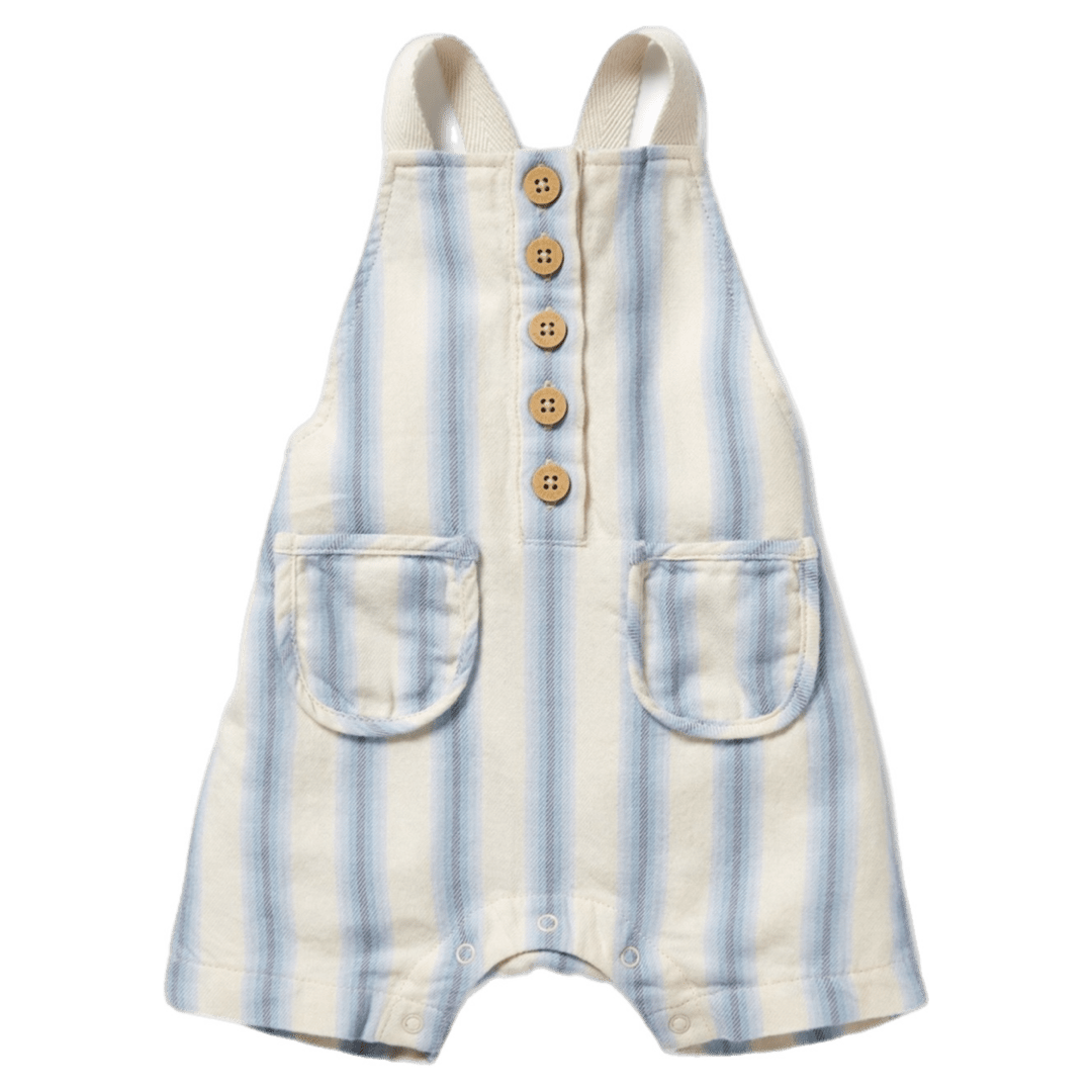 Wilson & Frenchy 0-3 Months to 18-24 Months 0-3M Stripe Short Overall - Deep Blue