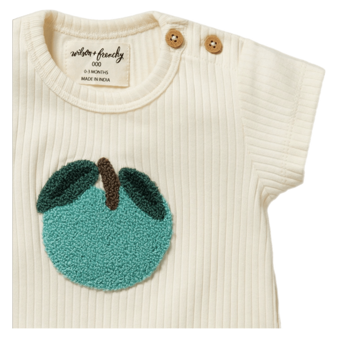 Wilson & Frenchy 0-3 Months to 18-24 Months Embroidered Tee - Apple Papple