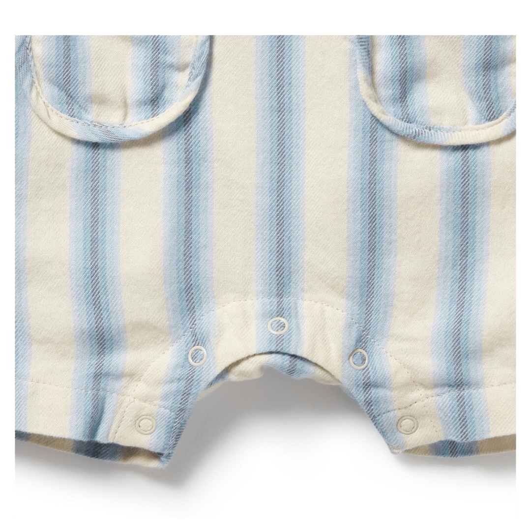 Wilson & Frenchy 0-3 Months to 18-24 Months Stripe Short Overall - Deep Blue