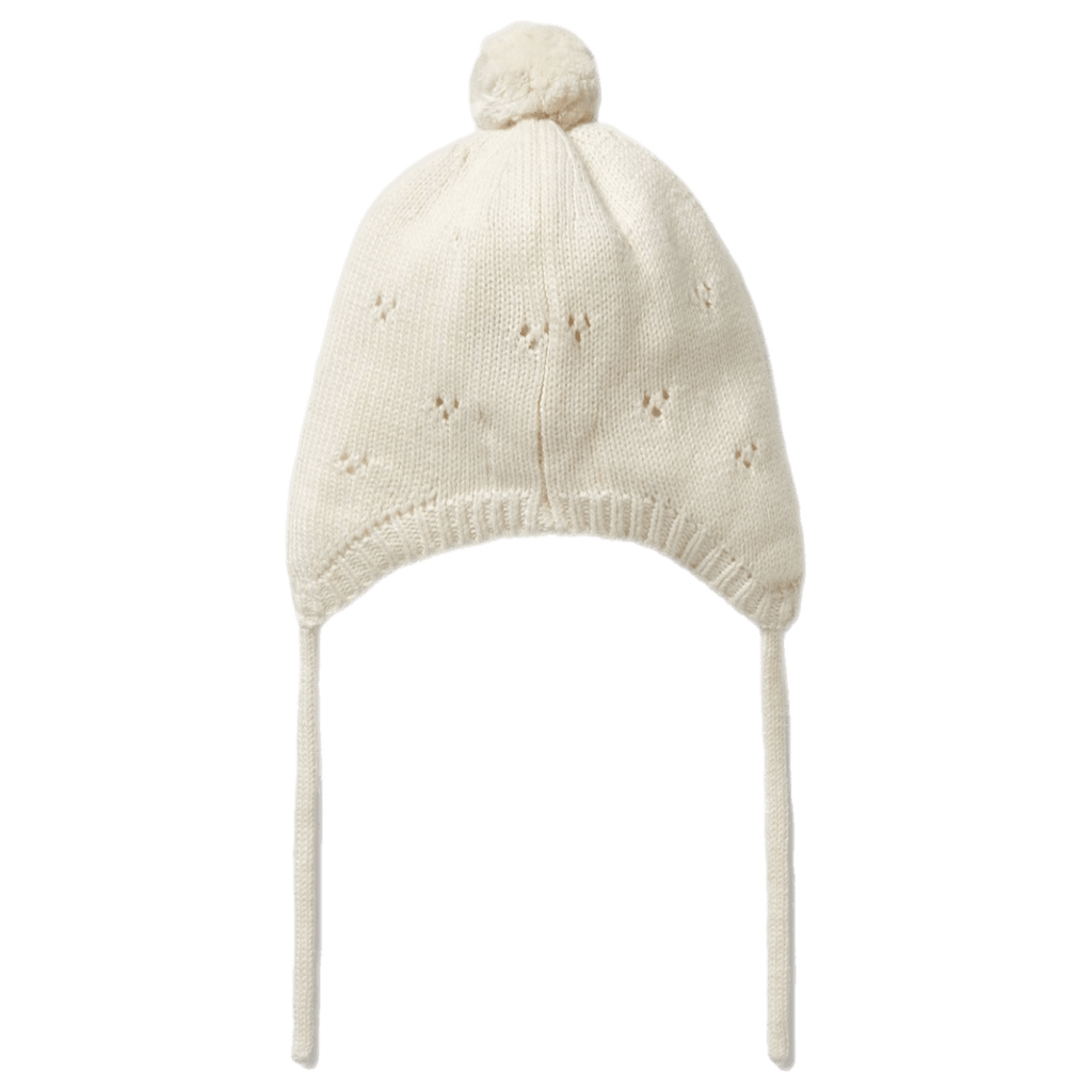 Wilson & Frenchy 0-3 Months to 6-12 Months Knitted Pointelle Bonnet - Ecru