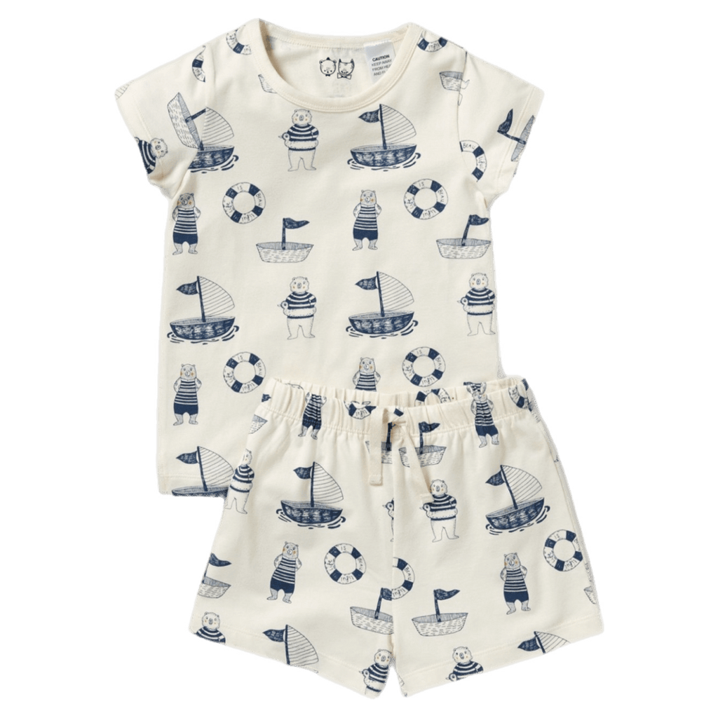 Wilson & Frenchy 1 Year to 5 Years 1Y Short Sleeve Pyjamas - Nautical Bear