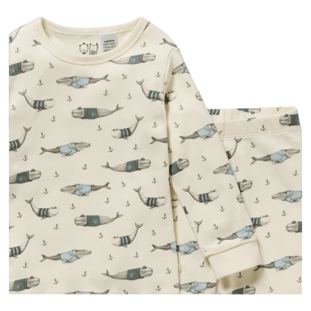 Wilson & Frenchy 1 Year to 5 Years Long Sleeve Pyjamas - Woolly Whales