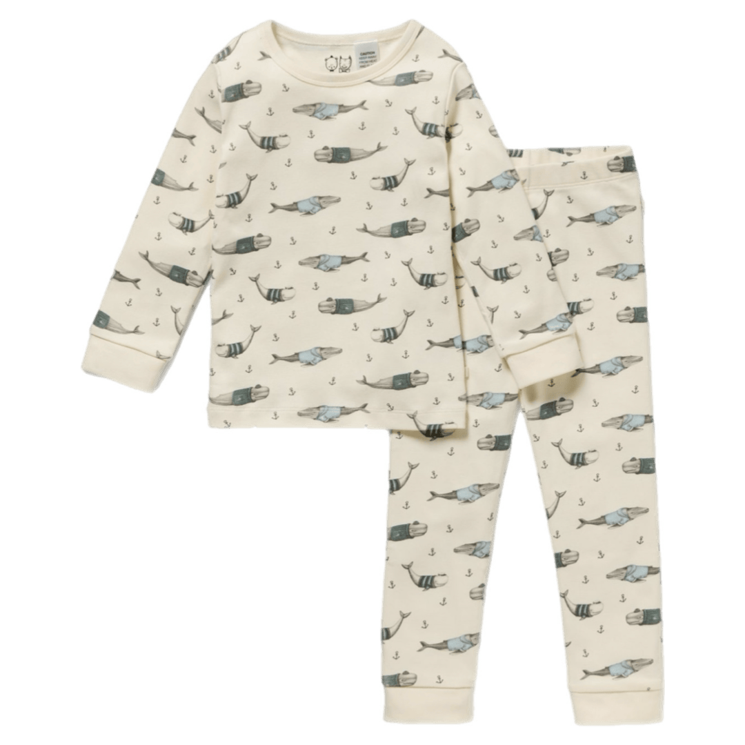 Wilson & Frenchy 1 Year to 5 Years Long Sleeve Pyjamas - Woolly Whales