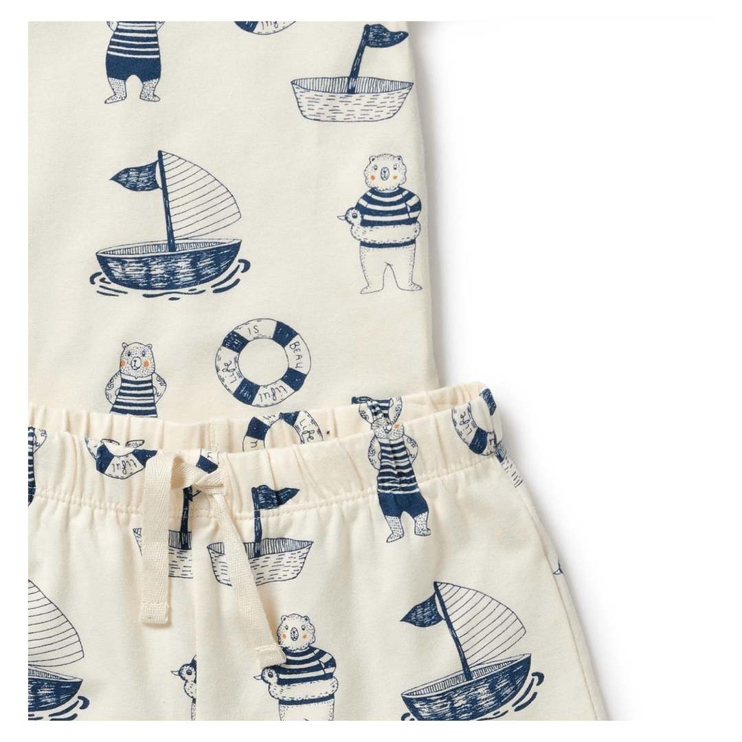 Wilson & Frenchy 1 Year to 5 Years Short Sleeve Pyjamas - Nautical Bear