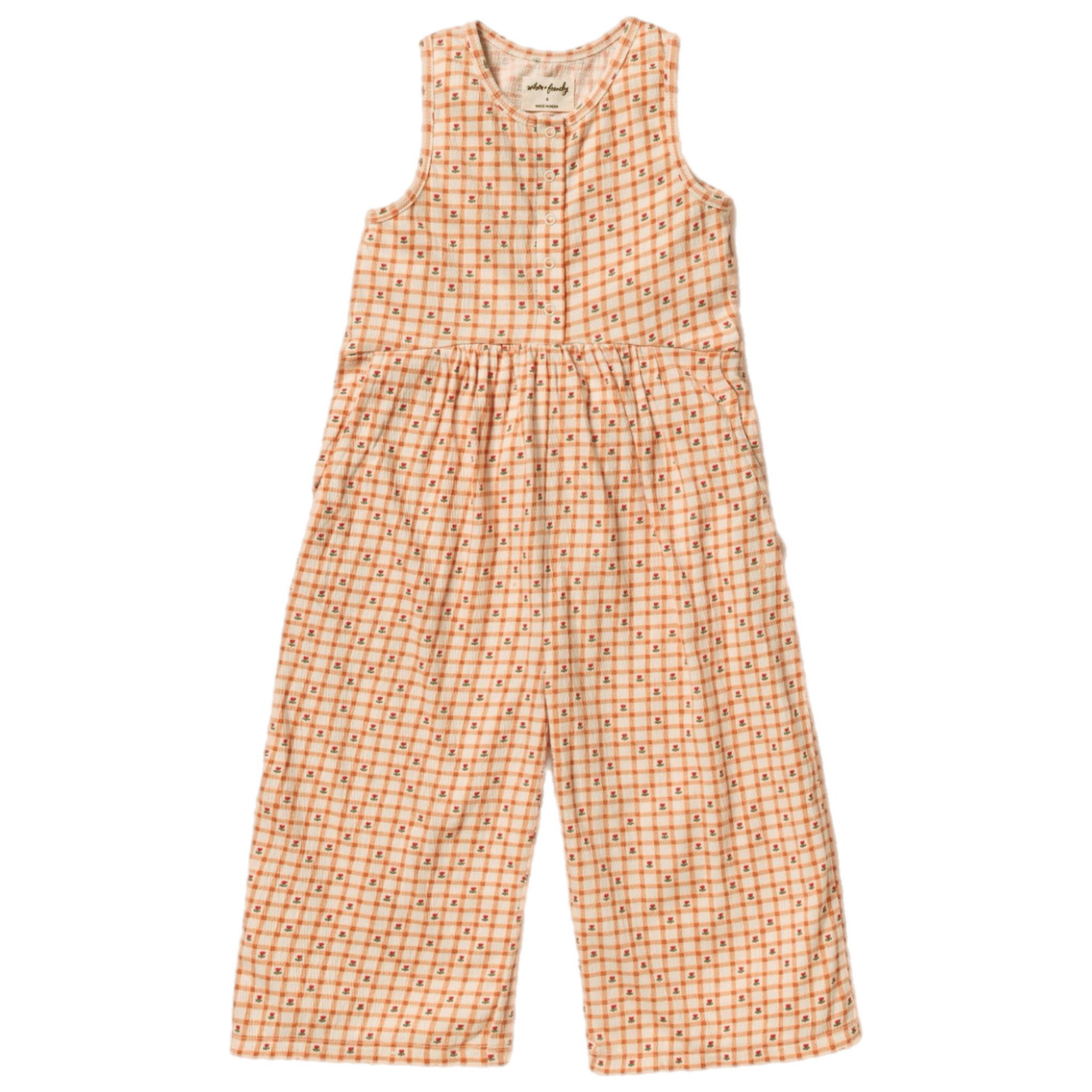 Wilson & Frenchy 2 Years to 5 Years 2Y Crinkle Jumpsuit - Checkerberry