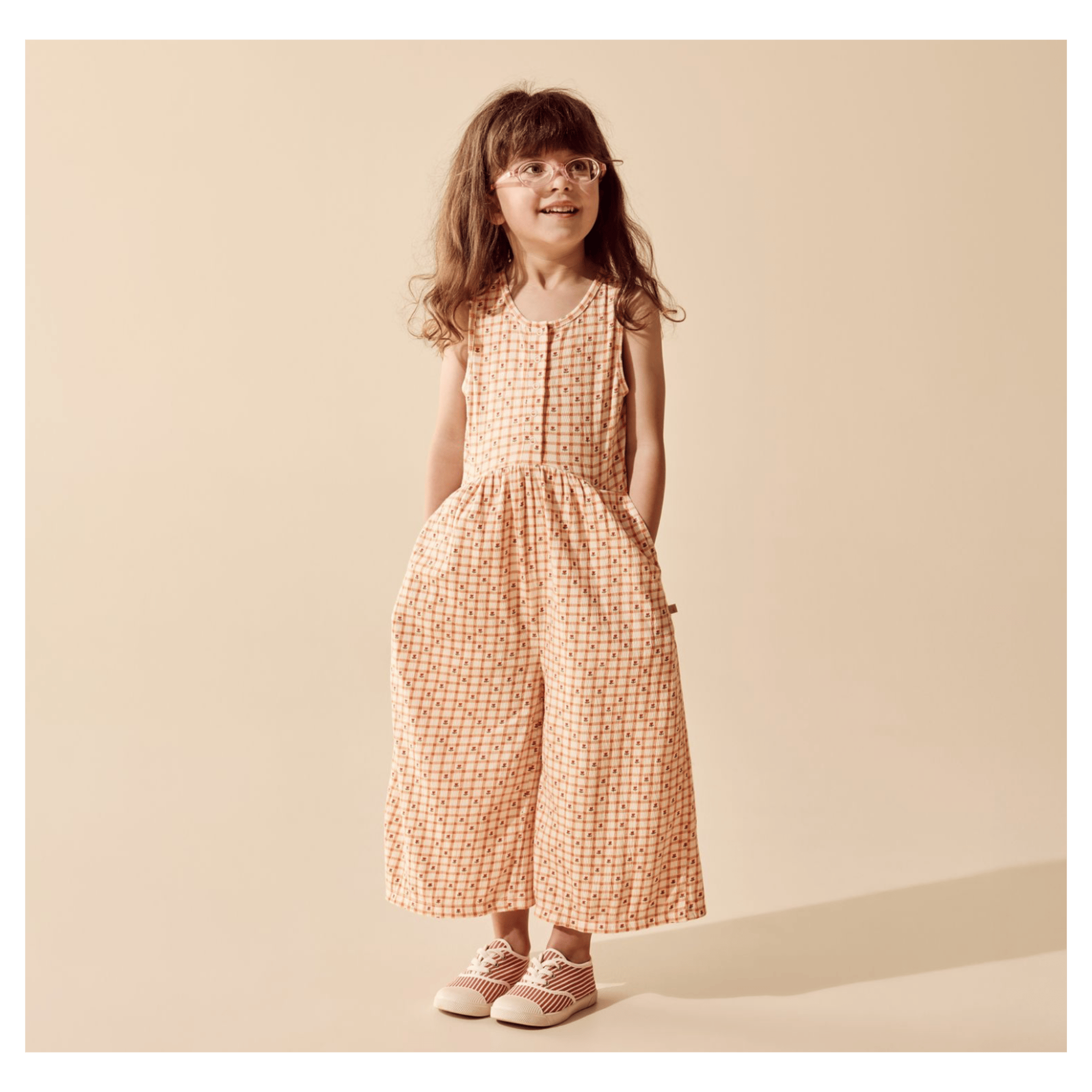 Wilson & Frenchy 2 Years to 5 Years Crinkle Jumpsuit - Checkerberry