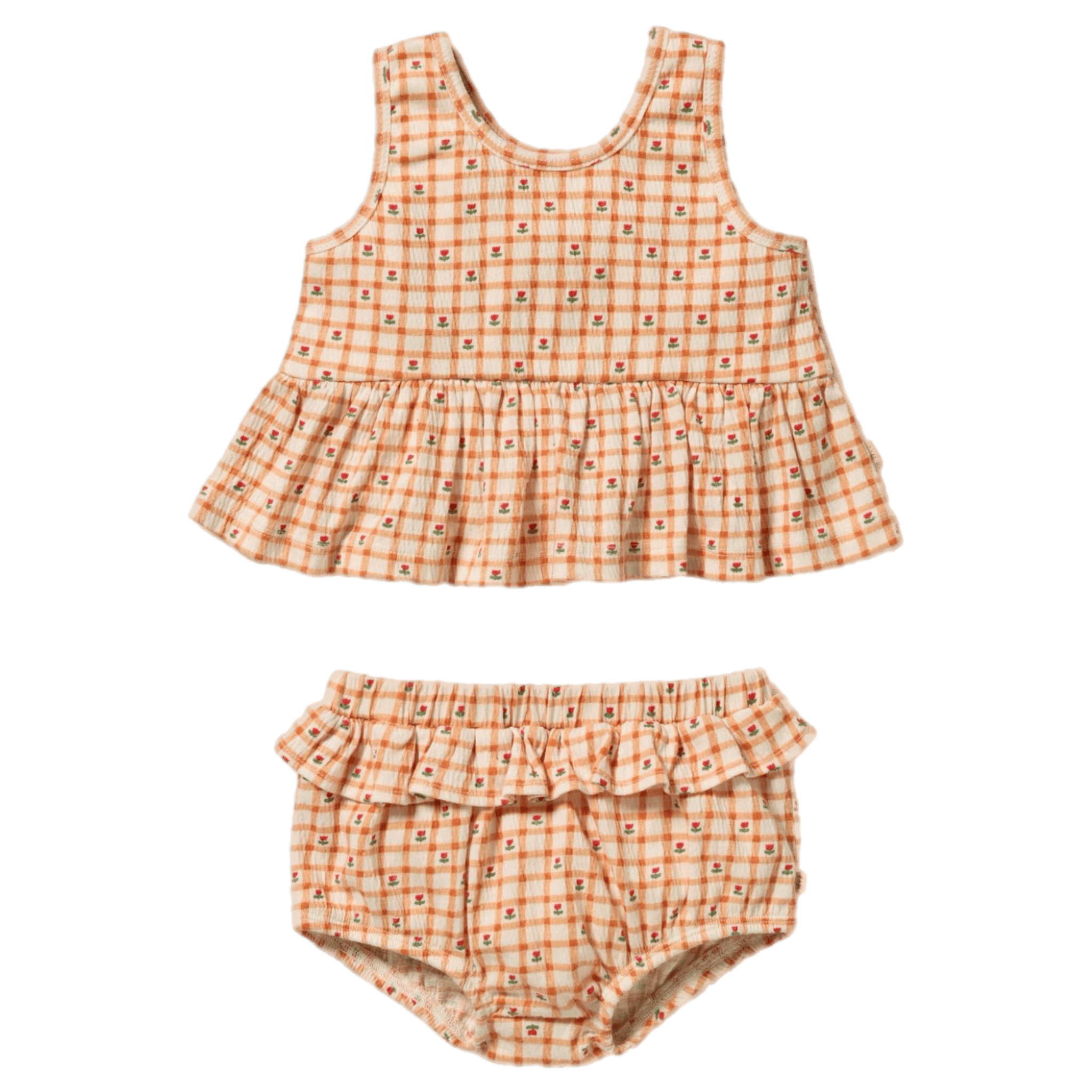Wilson & Frenchy 3-6 Months to 12-18 Months 3-6M Crinkle Ruffle Set - Checkerberry