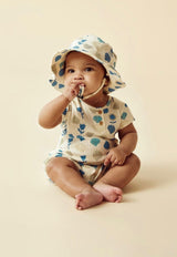 Wilson & Frenchy 3-6 Months to 18-24 Months Crinkle Henley Playsuit - Ocean Breeze