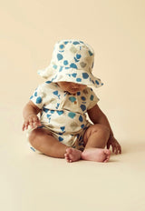 Wilson & Frenchy 3-6 Months to 18-24 Months Crinkle Henley Playsuit - Ocean Breeze