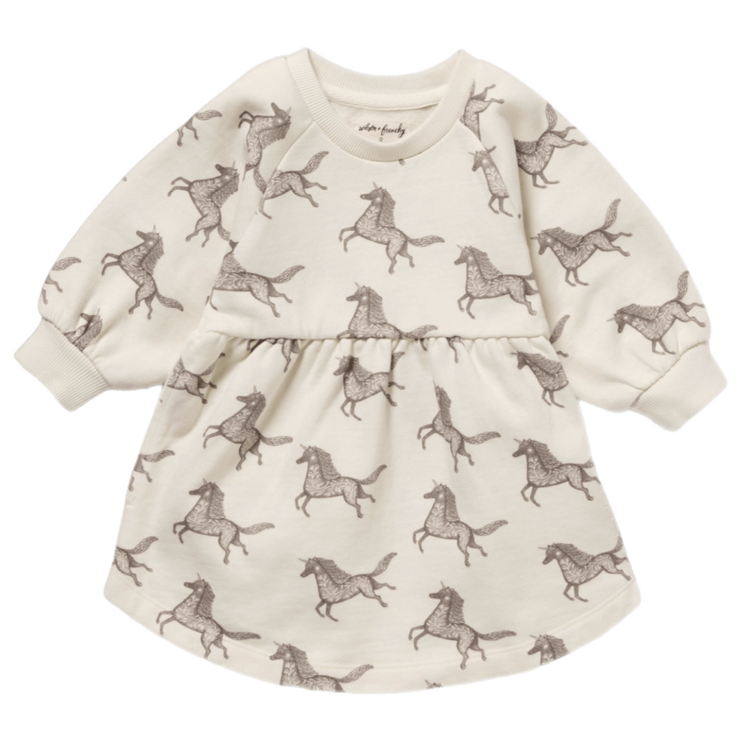 Wilson & Frenchy 6-12 Months to 5 Years Terry Dress - Little Unicorn