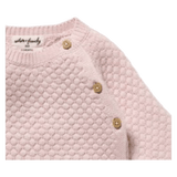 Wilson & Frenchy Newborn to 0-3 Months Knitted Bubble Kimono Cardigan - Marshmallow
