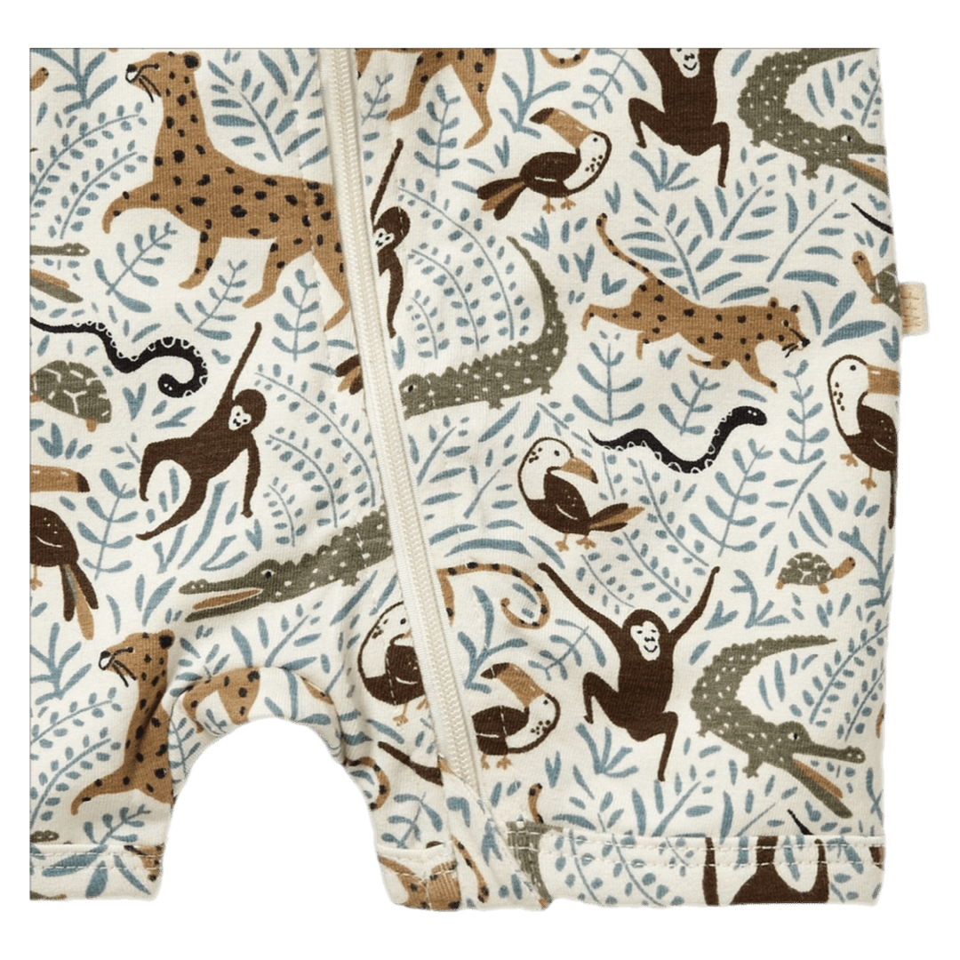 Wilson & Frenchy Newborn to 12-18 Months Boyleg Zipsuit - Mini Jungle