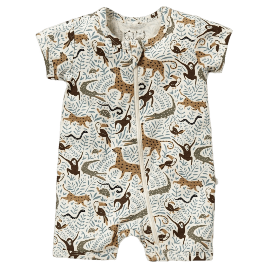 Wilson & Frenchy Newborn to 12-18 Months NB Boyleg Zipsuit - Mini Jungle