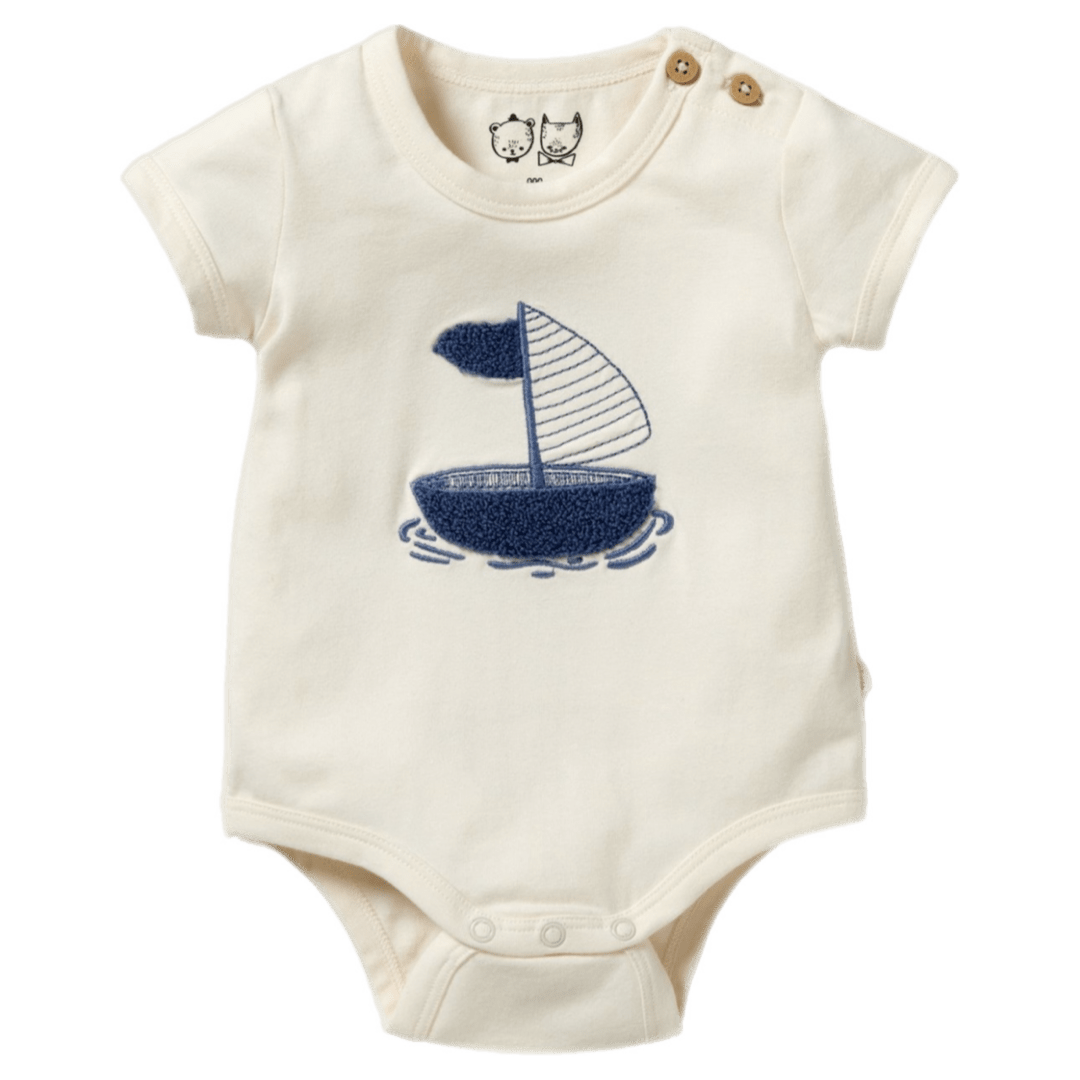 Wilson & Frenchy Newborn to 12-18 Months NB Short Sleeve Bodysuit - Nautical