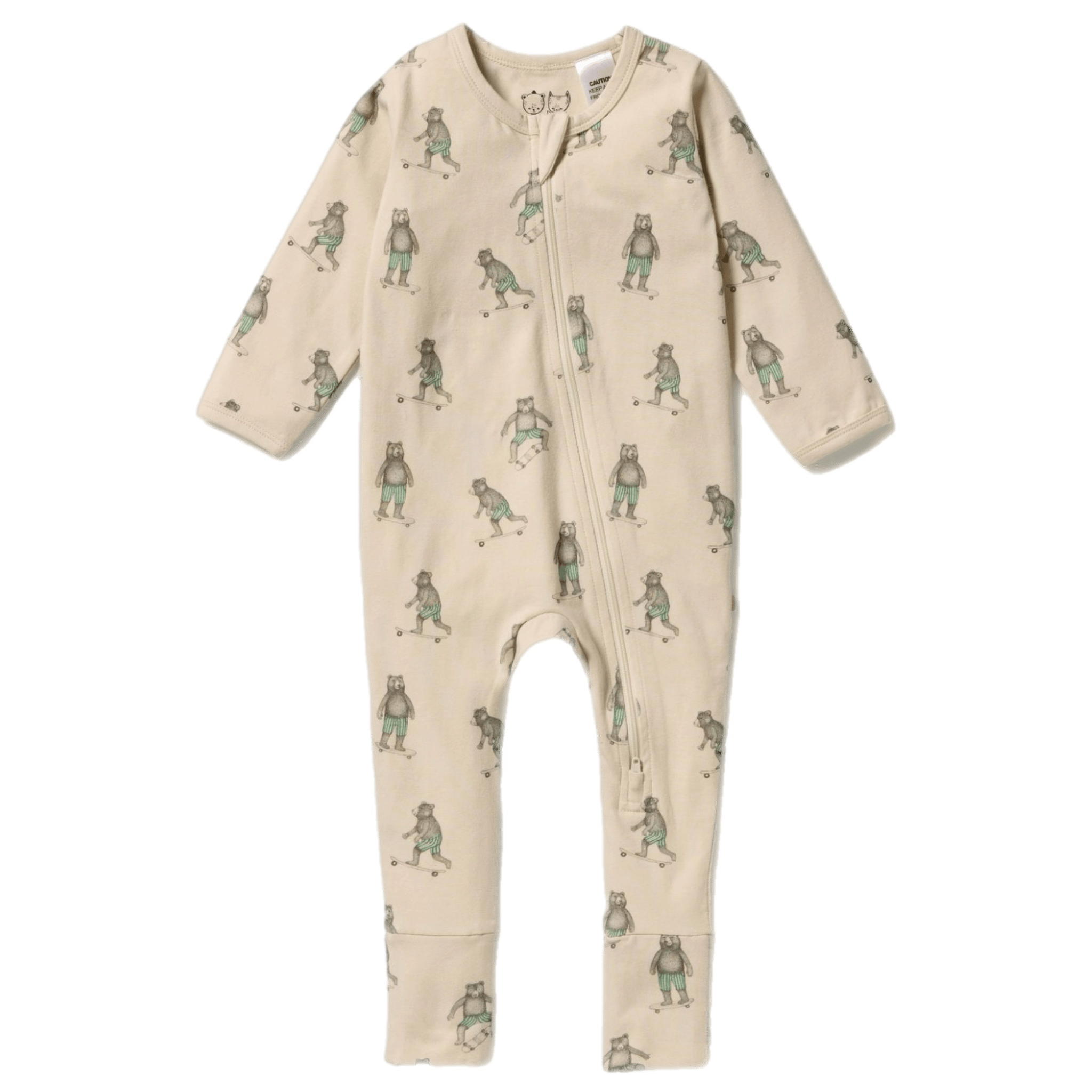 Wilson & Frenchy Newborn to 12-18 Months NB Zipsuit with Feet - Skater Club
