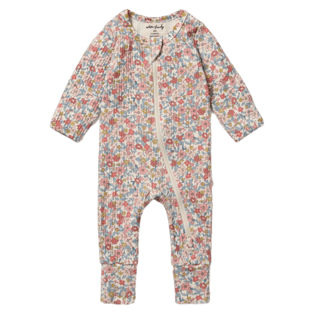 Wilson & Frenchy Newborn to 12-18 Months NB Zipsuit with Feet - Summer Bloom
