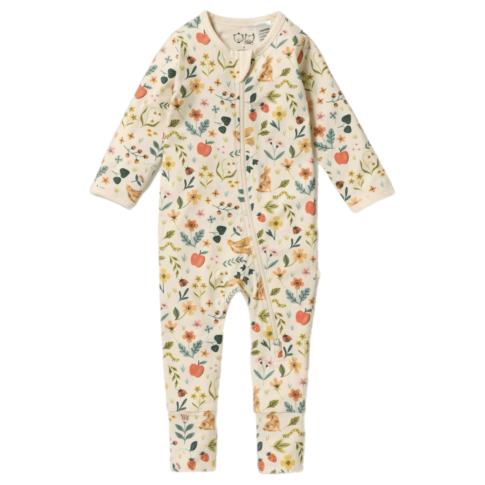 Wilson & Frenchy Newborn to 12-18 Months NB Zipsuit with Feet - Summer Garden