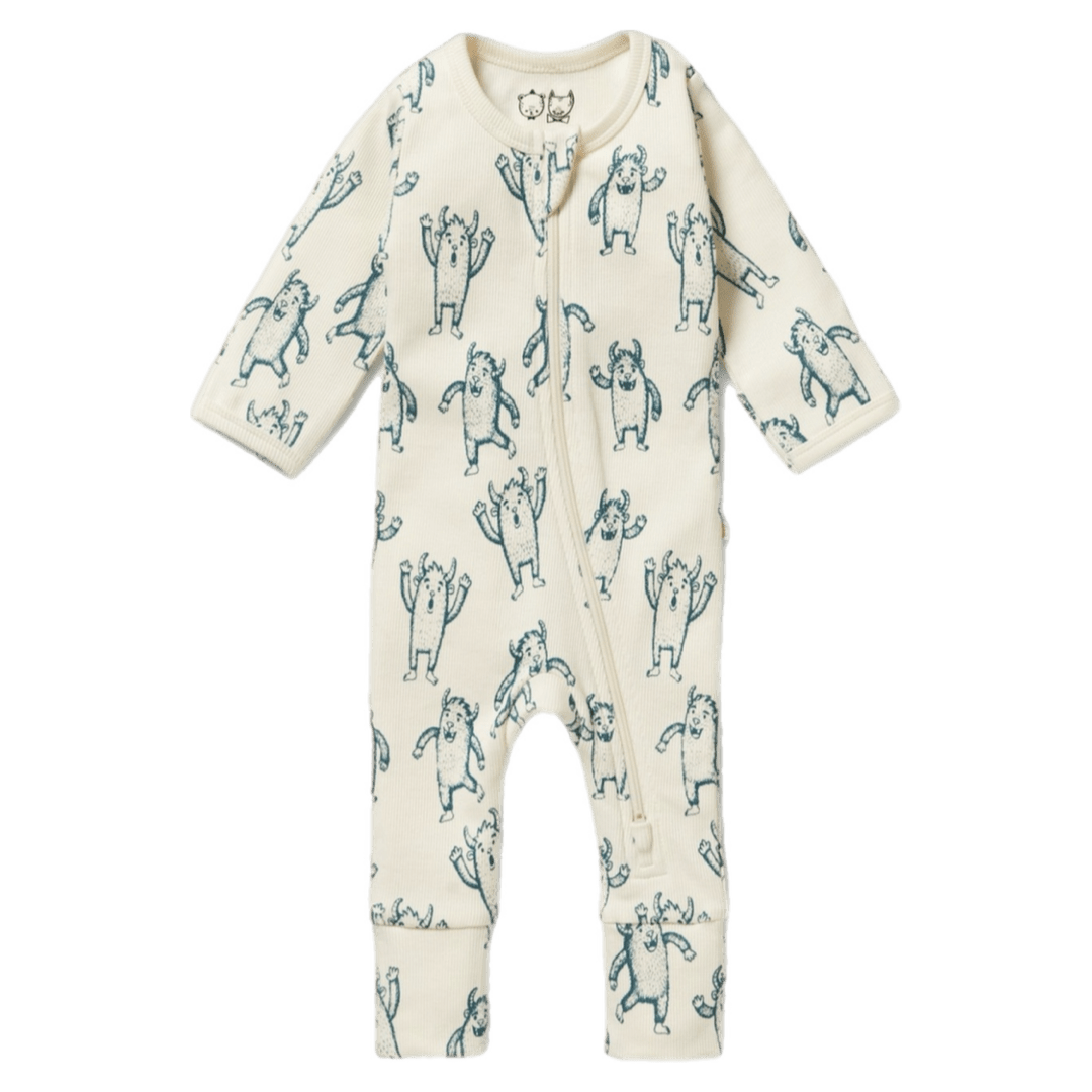 Wilson & Frenchy Newborn to 12-18 Months NB Zipsuit with Feet - Yeti